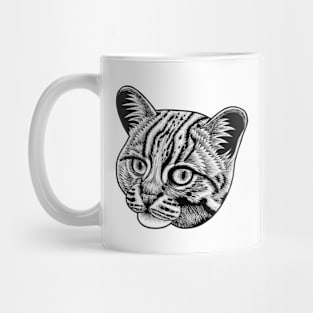 Rusty spotted cat - ink illustration Mug